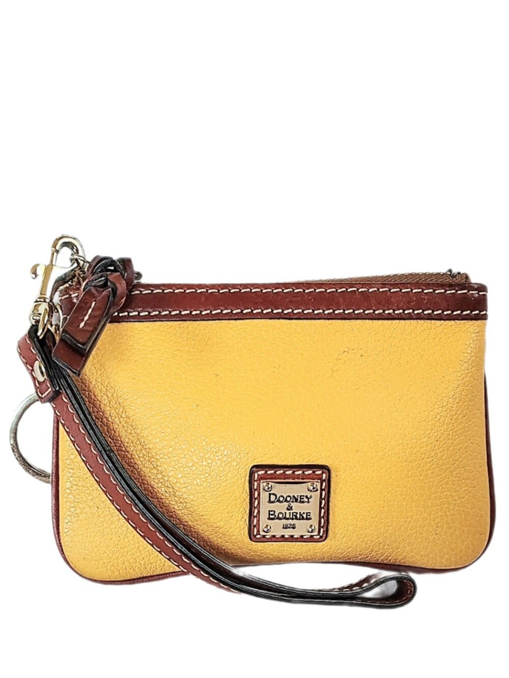 🆕 Dooney & Bourke Lemon Yellow Medium On The Go Wristlet Clutch Wallet Pouch